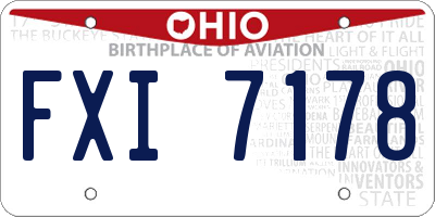 OH license plate FXI7178
