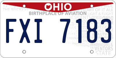 OH license plate FXI7183