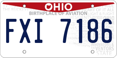 OH license plate FXI7186