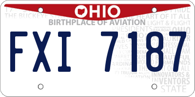 OH license plate FXI7187