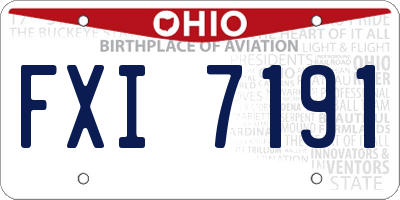 OH license plate FXI7191