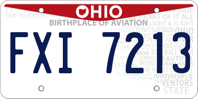 OH license plate FXI7213