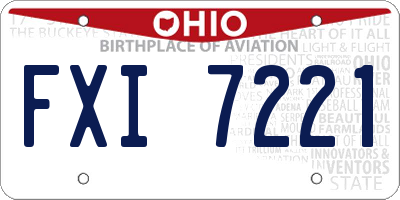 OH license plate FXI7221