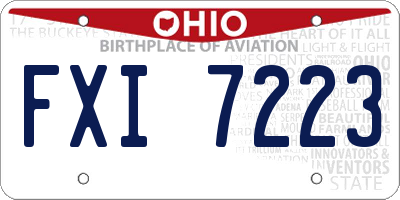 OH license plate FXI7223