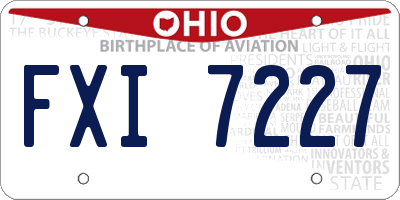 OH license plate FXI7227