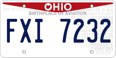 OH license plate FXI7232