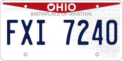 OH license plate FXI7240