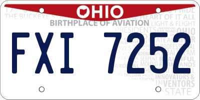 OH license plate FXI7252