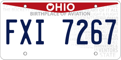 OH license plate FXI7267