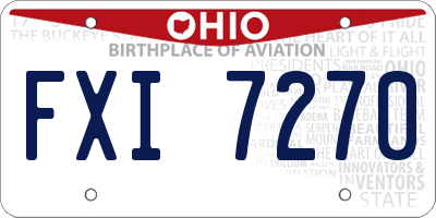 OH license plate FXI7270