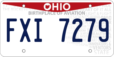 OH license plate FXI7279