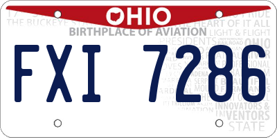 OH license plate FXI7286