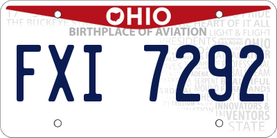 OH license plate FXI7292