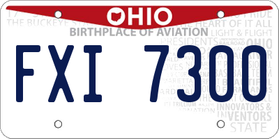 OH license plate FXI7300
