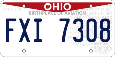 OH license plate FXI7308