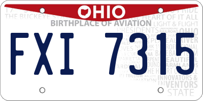 OH license plate FXI7315