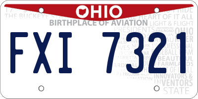 OH license plate FXI7321