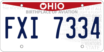 OH license plate FXI7334