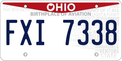 OH license plate FXI7338