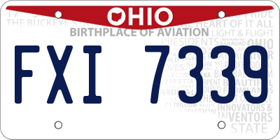 OH license plate FXI7339