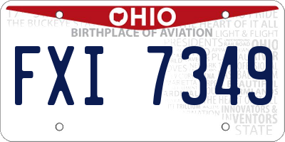 OH license plate FXI7349