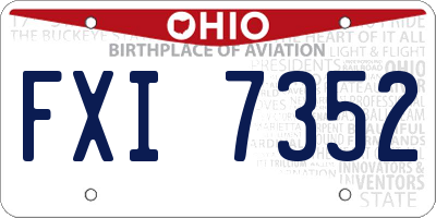 OH license plate FXI7352