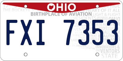 OH license plate FXI7353