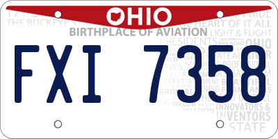 OH license plate FXI7358