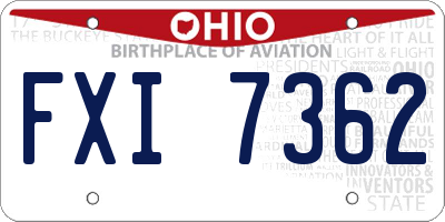 OH license plate FXI7362
