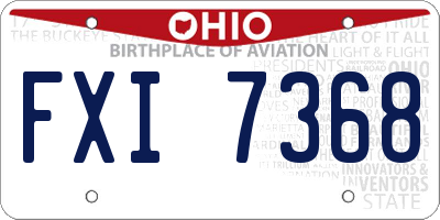 OH license plate FXI7368