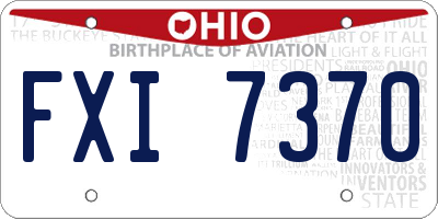 OH license plate FXI7370