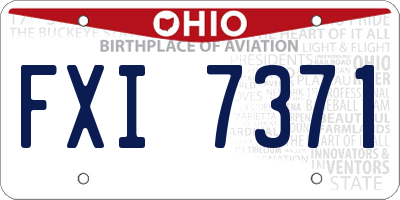 OH license plate FXI7371
