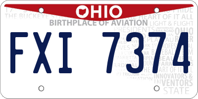 OH license plate FXI7374