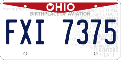 OH license plate FXI7375
