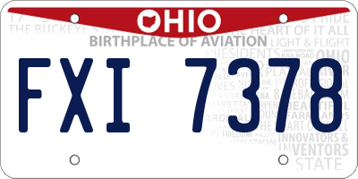 OH license plate FXI7378