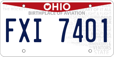 OH license plate FXI7401