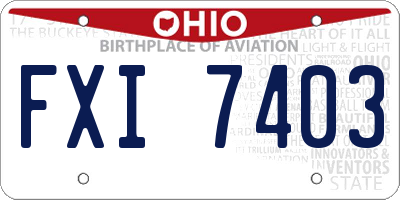 OH license plate FXI7403
