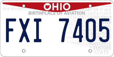 OH license plate FXI7405