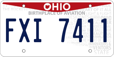 OH license plate FXI7411