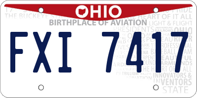 OH license plate FXI7417