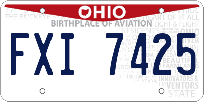OH license plate FXI7425