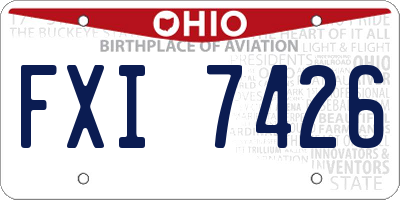OH license plate FXI7426