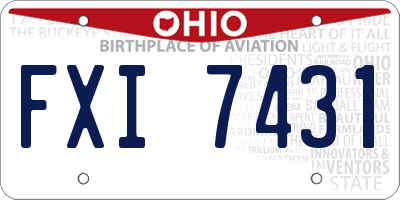 OH license plate FXI7431