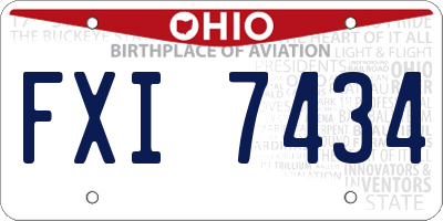 OH license plate FXI7434