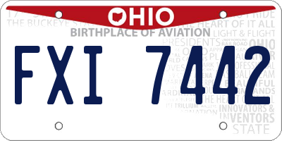 OH license plate FXI7442