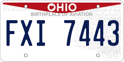 OH license plate FXI7443