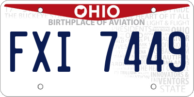 OH license plate FXI7449