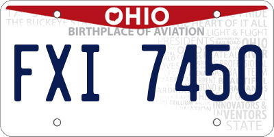 OH license plate FXI7450