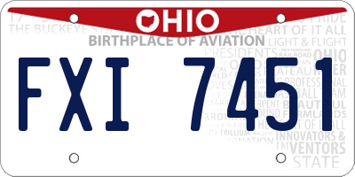 OH license plate FXI7451