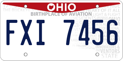 OH license plate FXI7456